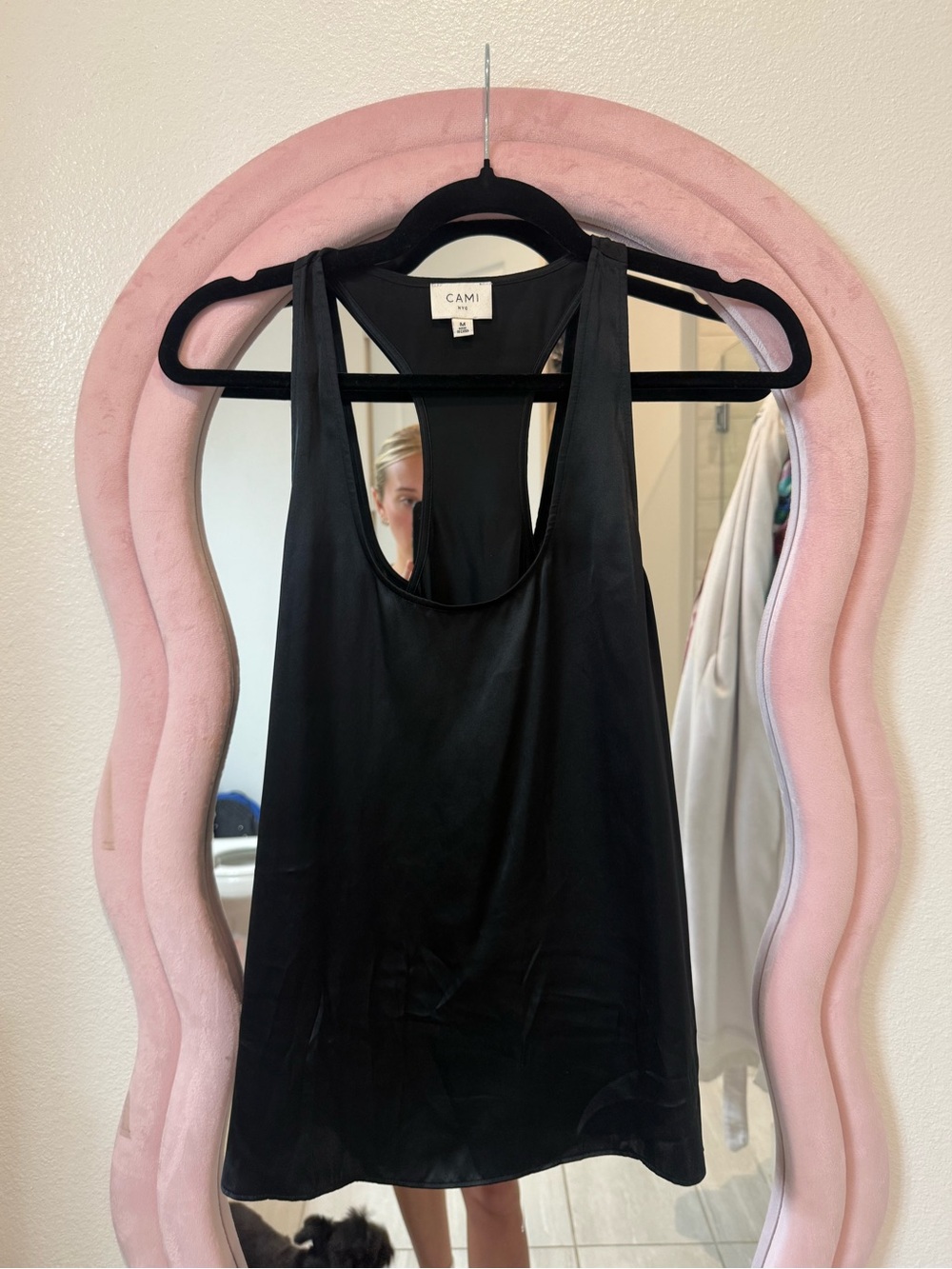 Cami Black Racerback Tank Top silk